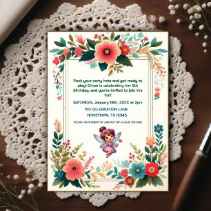 Enchanted Fairy Garden Birthday Party Invitation Postcard