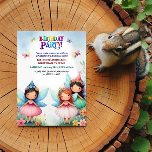 Enchanted Fairy Garden Birthday Party Invitations