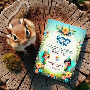 Enchanted Fairy Garden Birthday Party Invitations
