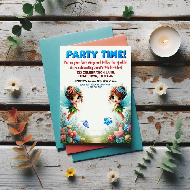 Enchanted Fairy Garden Birthday Party Invitations (Creator Uploaded)