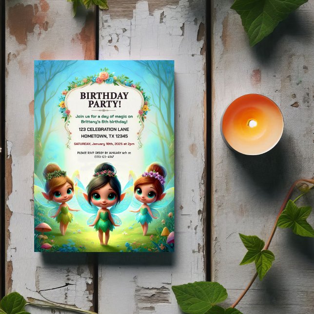 Enchanted Fairy Garden Birthday Party Invitations (Creator Uploaded)