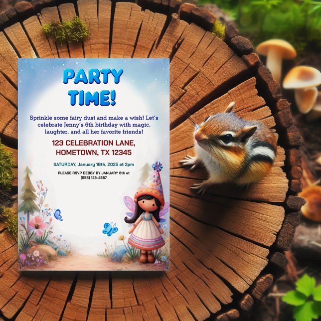Enchanted Fairy Garden Birthday Party Invitations (Creator Uploaded)