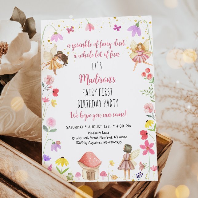 Enchanted Fairy Garden First Birthday Invitation (Creator Uploaded)