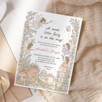 Enchanted Fairy Garden Girl Baby Shower Invitation