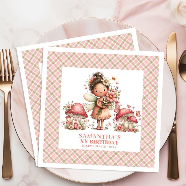 Enchanted Fairy Garden Party Invitation Editable  Napkin (Enchanted Fairy Garden Party Invitation Editable Template)