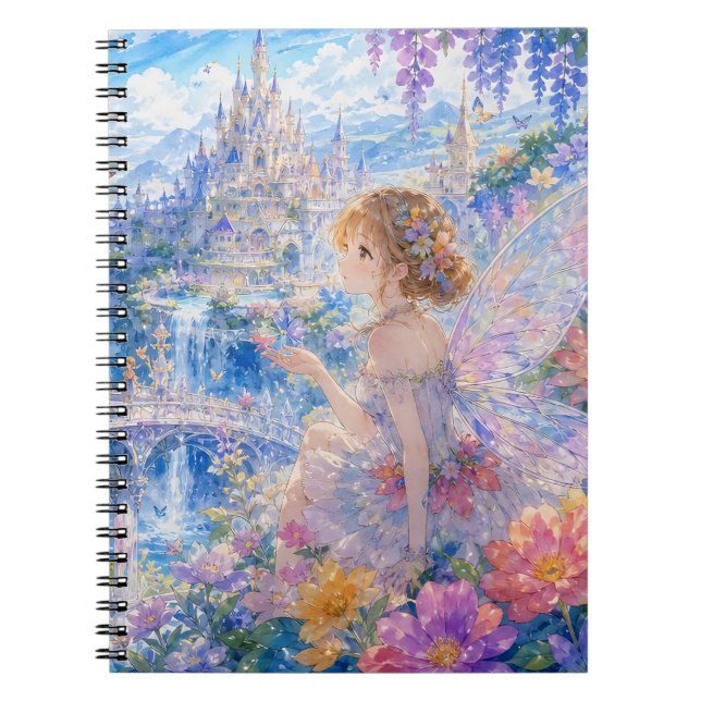 Enchanted Fairy Garden Spiral Notebook (Front)