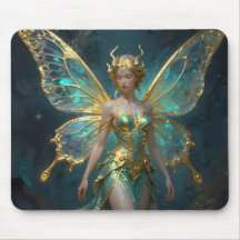 Enchanted Fairy in Gold and Turquoise 
