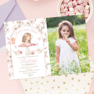 Enchanted Fairy Magical Garden Photo Birthday Invitation