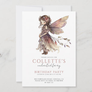 Enchanted Fairy Pixie Fairytale Birthday Party Invitation