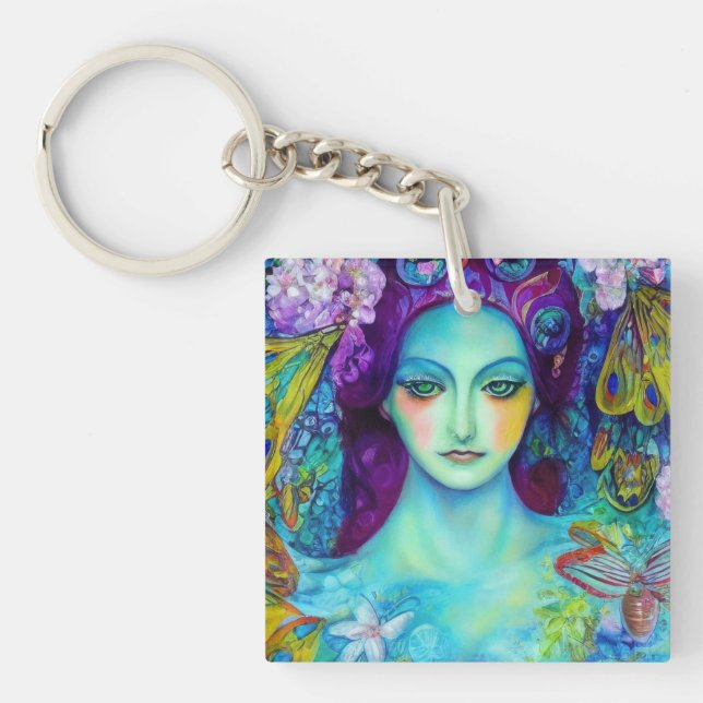 Enchanted Fairy Queen with Butterflies Key Ring (Front)