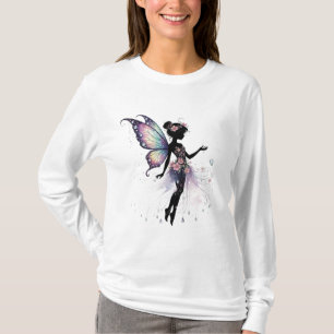 Enchanted Fairy Silhouette with Colourful Wings T-Shirt
