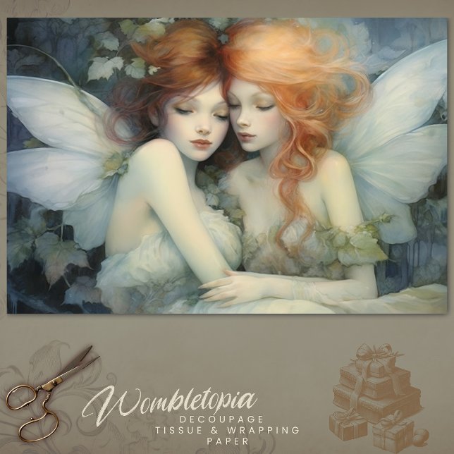 Enchanted Fairy Sisters Whimsical Pastel Decoupage Tissue Paper (Creator Uploaded)