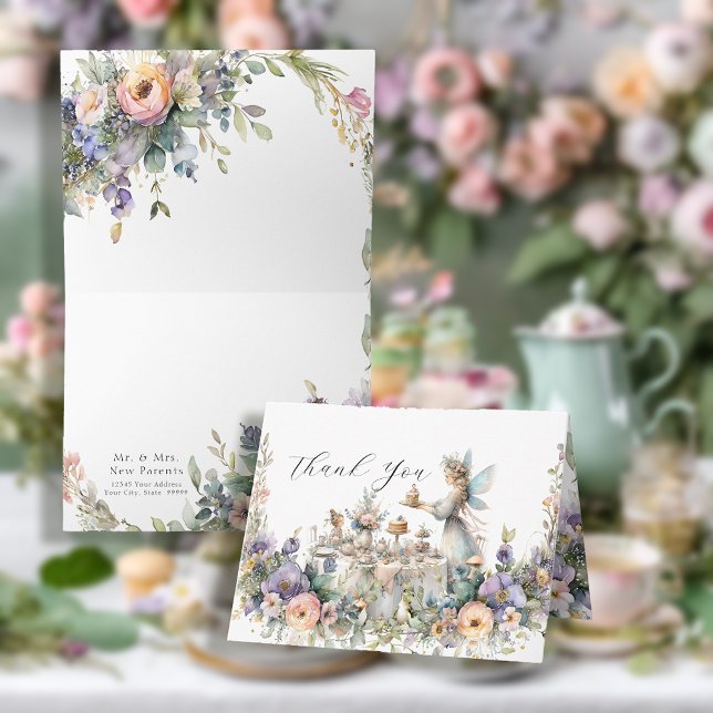 Enchanted Fairy Tea Party Baby Shower Thank You Card (Creator Uploaded)