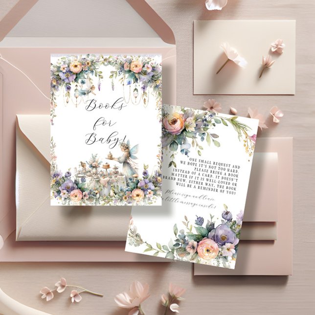 Enchanted Fairy Tea Party Floral Books for Baby Enclosure Card (Creator Uploaded)