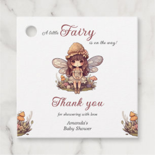 Enchanted Fairy with Mushrooms Girl Baby Shower Favour Tags