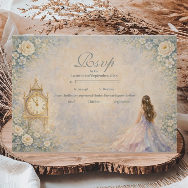 Enchanted Fairytale Garden Quinceañera RSVP Card (Creator Uploaded)
