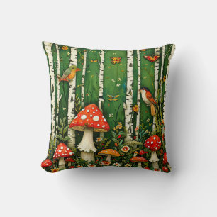🍄 Enchanted Fairytale Mushrooms  Mystical Forest Cushion