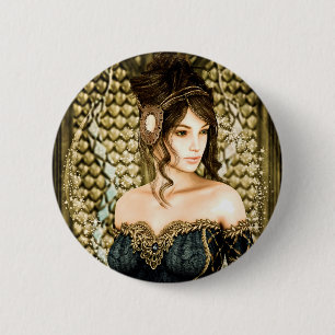 Enchanted Fairytale Princess Portrait 6 Cm Round Badge