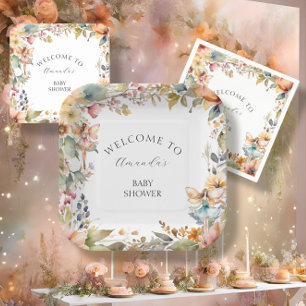 Enchanted Fall Fairy Floral Baby Girl Shower Paper Plate