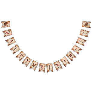 Enchanted Fall Woodland Animals Bunting Banner