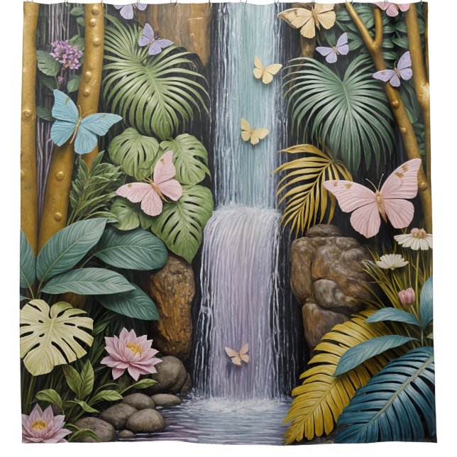 Enchanted Falls Oasis Shower Curtain (Front)