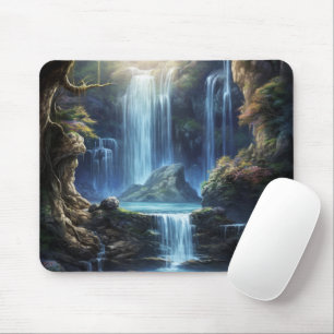 Enchanted Fantasy Waterfall Dreamscape Mouse Pad