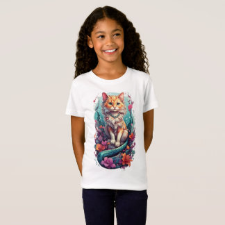 Enchanted Feline Fantasies: Whimsical Mermaid Cat T-Shirt