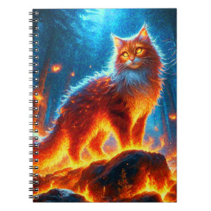 Enchanted Fire Feline Notebook