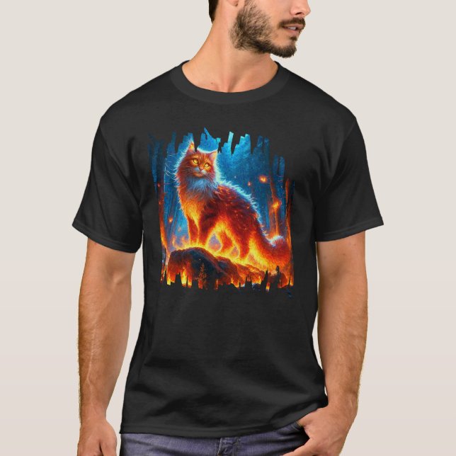 Enchanted Fire Feline T-Shirt (Front)