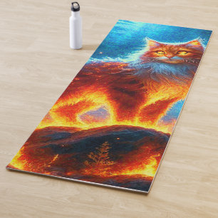 Enchanted Fire Feline Yoga Mat