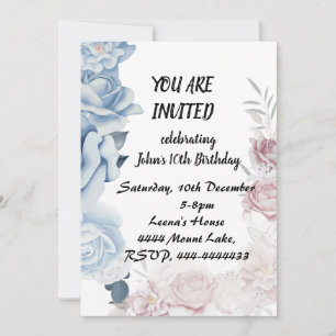 Enchanted Floral Birthday Invitation
