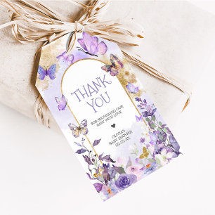 Enchanted Floral Butterfly Baby Shower Favour Tags