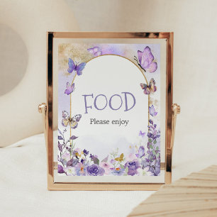 Enchanted Floral Butterfly Baby Shower Food Poster