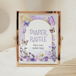 Enchanted Floral Butterfly Diaper Raffle Poster