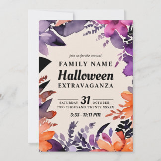 Enchanted Floral Halloween Costume Contest Party Invitation