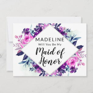 Enchanted Floral Maid of Honour Proposal Card