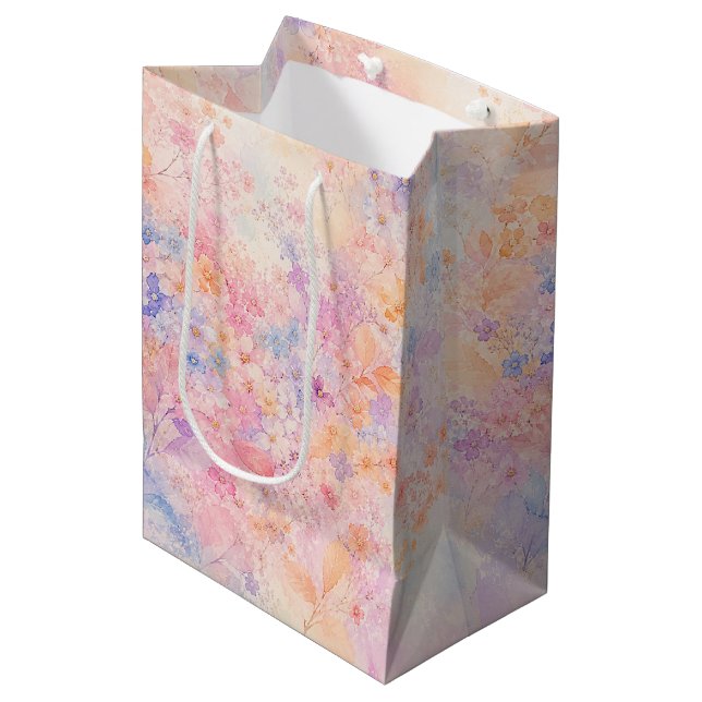 Enchanted Floral Meadow Medium Gift Bag (Front Angled)