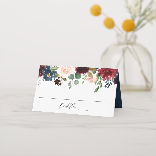 Enchanted Floral | Personalised Wedding Place Card (Front)