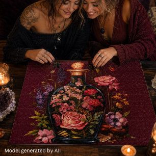 Enchanted Floral Potion Puzzle Fantasy Botanical