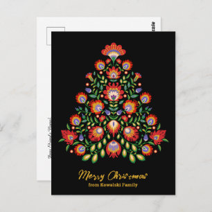 Enchanted Florals: A Folklore-Inspired Christmas Postcard