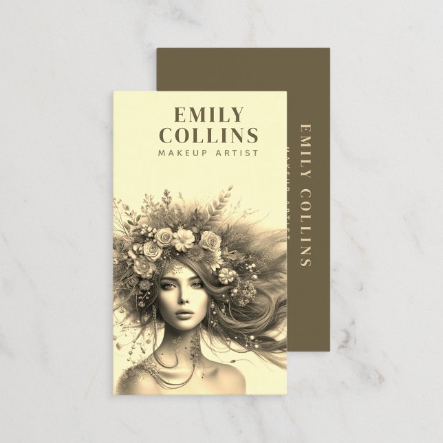 Enchanted Florals Makeup Artist Business Card (Creator Uploaded)