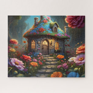 Enchanted Flower Roof Cottage Garden Jigsaw Puzzle