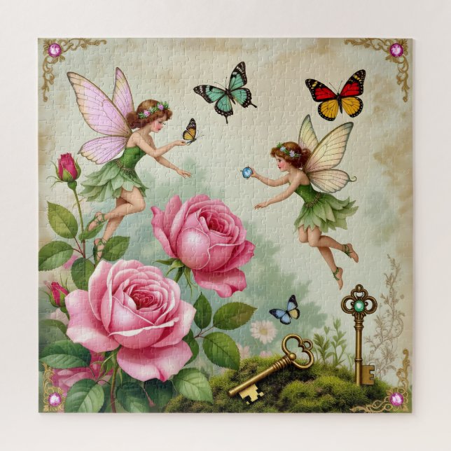 Enchanted Flroral Fairies Garden Jigsaw Puzzle (Vertical)