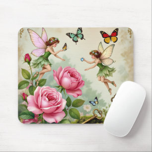 Enchanted Flroral Fairies Garden Mouse Pad