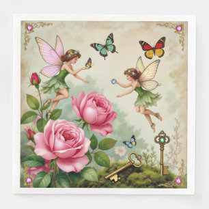 Enchanted Flroral Fairies Garden Napkin