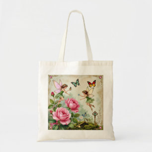 Enchanted Flroral Fairies Garden Tote Bag