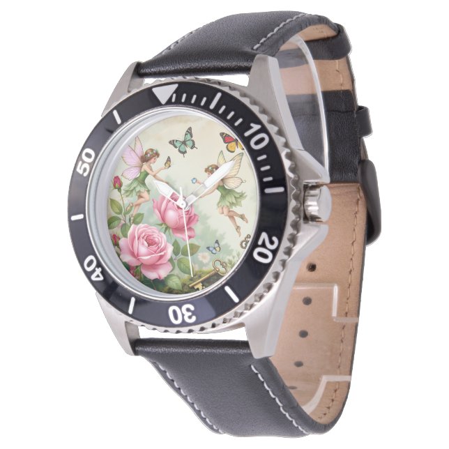 Enchanted Flroral Fairies Garden Watch (Angled)