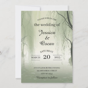 Enchanted Foliage Elegance Spring Inspired Wedding Invitation