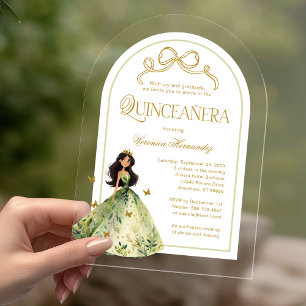 Enchanted Forest 15th Birthday Quinceanera Acrylic Invitations