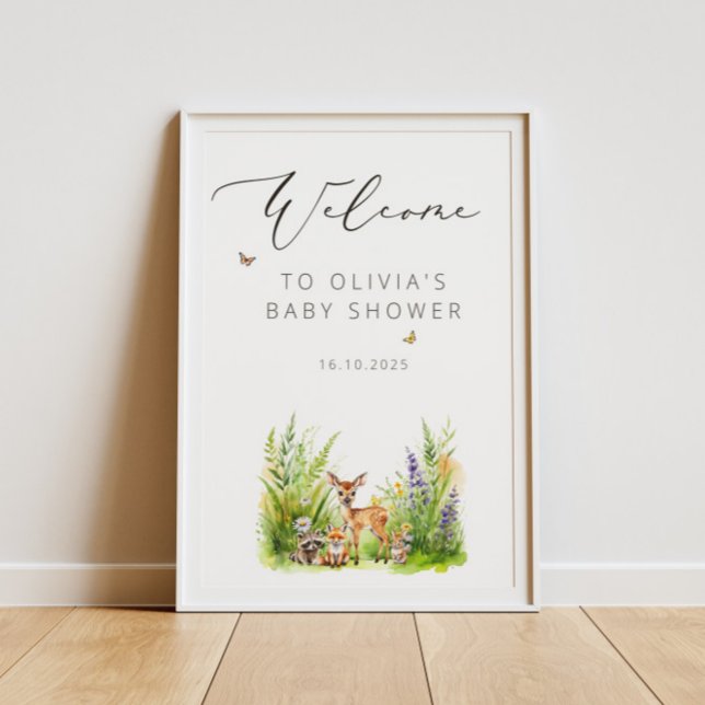 Enchanted Forest Animals Baby Shower Welcome Poster (Creator Uploaded)